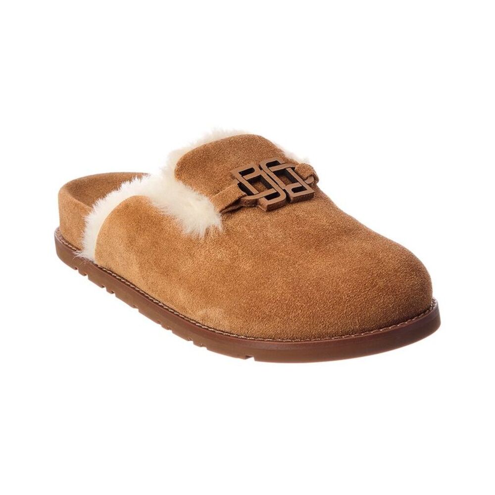 Simkhai Mila Suede & Shearling Slipper, Brown